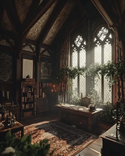 Gothic Study Interior