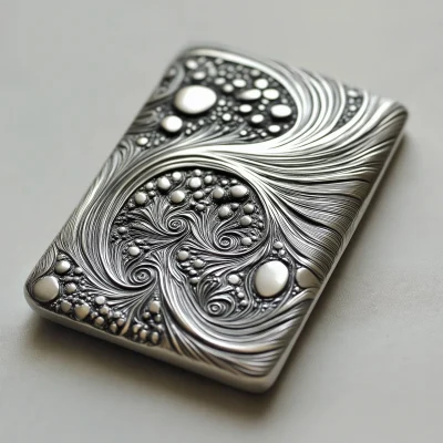 Fractal Patterned Silver Tab