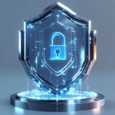 Minimalist 3D Security Shield Icon