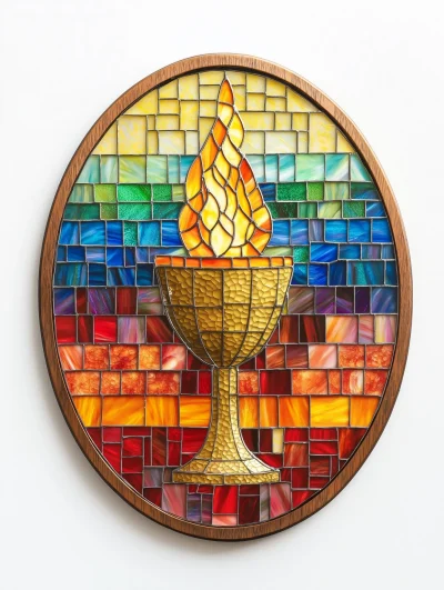 Rainbow Flaming Chalice Suncatcher