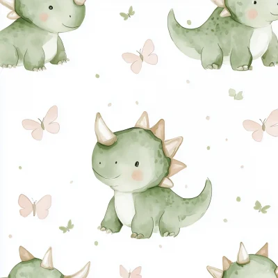 Cute Pastel Triceratops Pattern