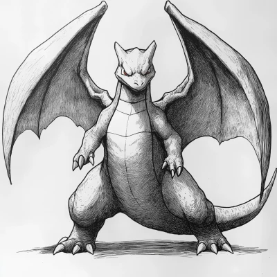 Realistic Charizard Illustration