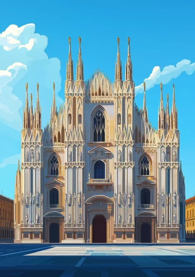 Duomo di Milano Flat Design