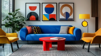 Vibrant Bauhaus Living Room