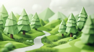 3D Origami Forest