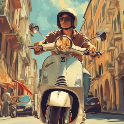 Electric Vespa in Italian Lifestyle