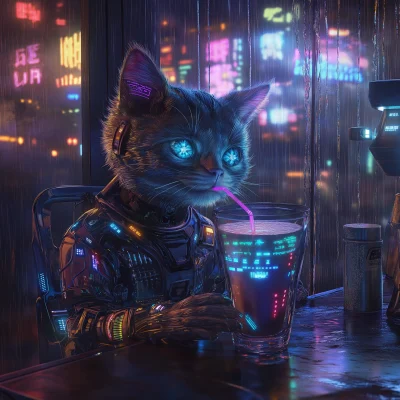 Futuristic Cyber Cat