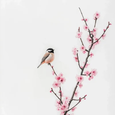 Bird on Blossom Branch