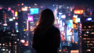 City Rooftop Silhouette