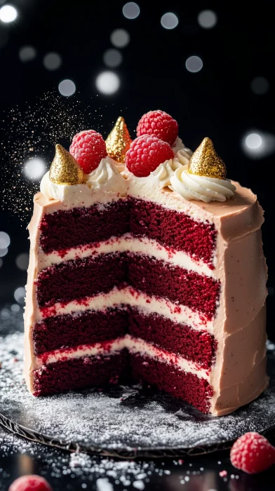 Red Velvet Cake Macro Shot