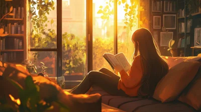 Girl Reading by the Window