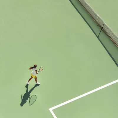 Aerial View of Tennis Match