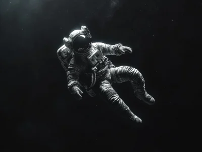 Tiny Astronaut in Deep Space