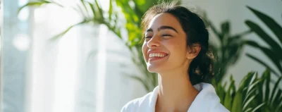 Smiling Woman in Nature