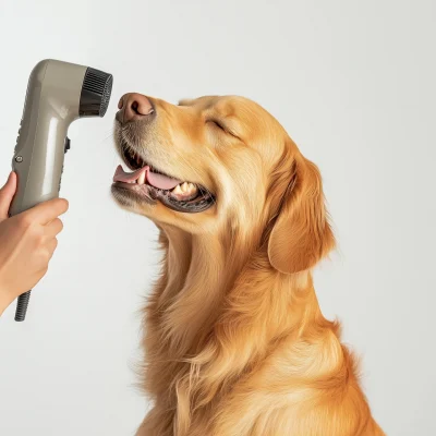 Golden Retriever Enjoying a Groom