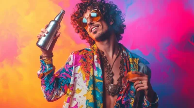 Flamboyant Painter in Studio