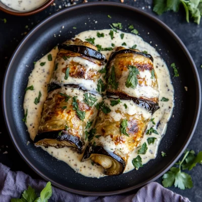 Eggplant Involtini with Yogurt Sauce