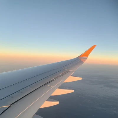 Plane Wing Against Sky