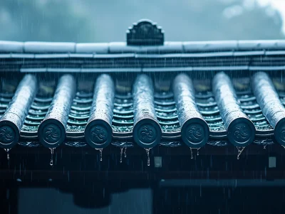 Japanese Temple in Rain