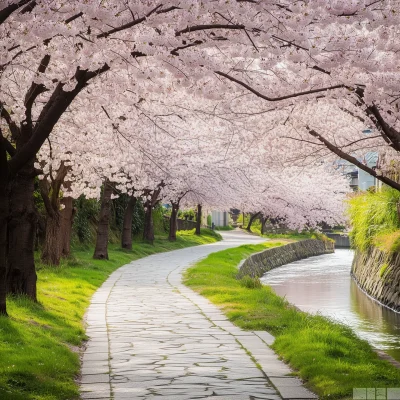 Cherry Blossom Riverside