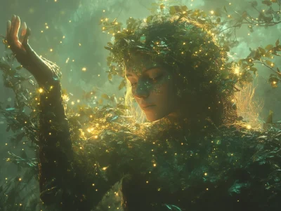 Green Earth Goddess Witch