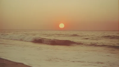 Sunset by the Beach in the 1980s