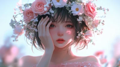 Girl in Pink Off-Shoulder Top