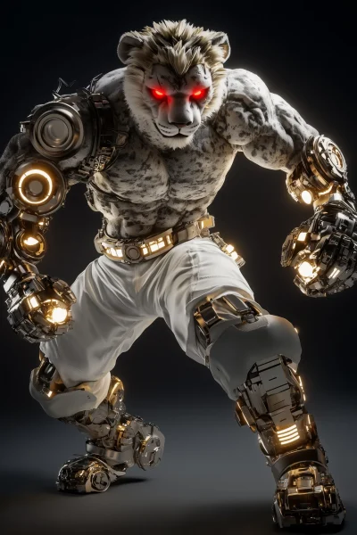 Cyberpunk Lion Warrior