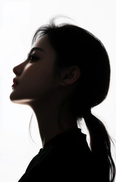 Silhouette of an East Asian Woman