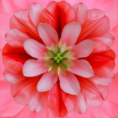 Symmetrical Tulip Mandala Art