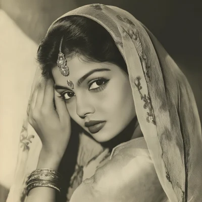 1950s Indian Heroine Vintage Magazine Photographs