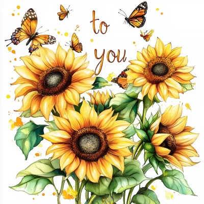 Sunflowers in Watercolor