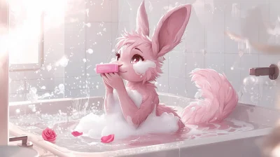 Cozy Bath Time Hare