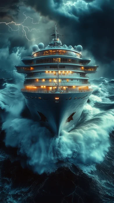 Cruise Ship in a Storm
