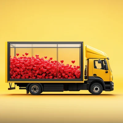 Heart-Filled Delivery Truck