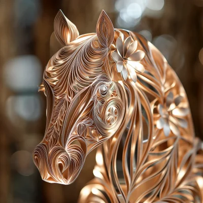 3D Paper Quilling Horse