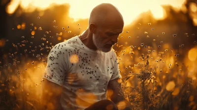Old Man in Thistle Field