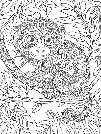 Intricate Monkey Mandala