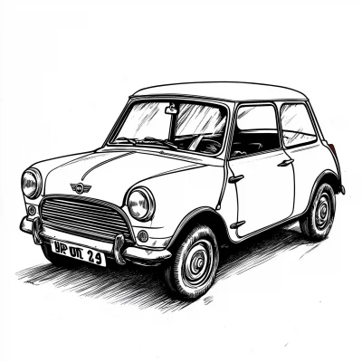 Mini Cooper Coloring Page
