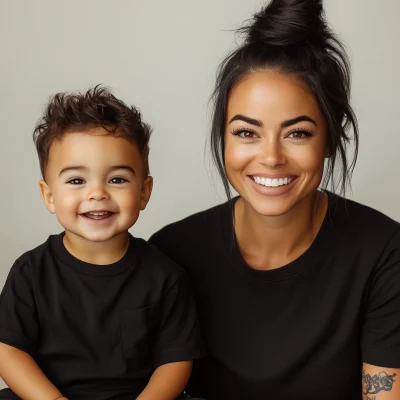 Mother and Son in Black