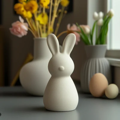 Whimsical Ceramic Easter Bunny