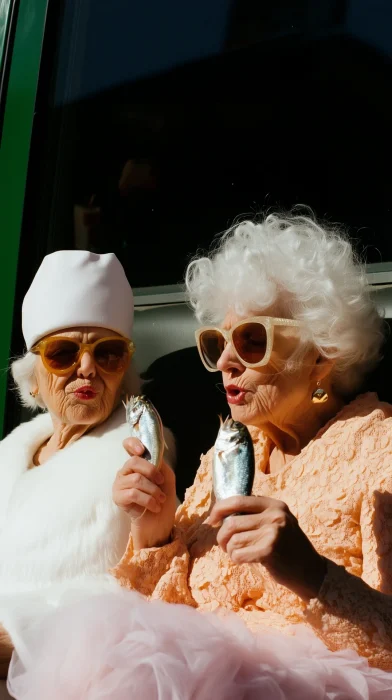 Elderly Women Gossiping