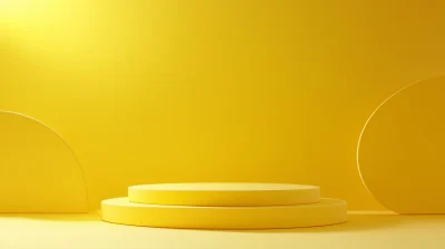 3D Yellow Podium Scene