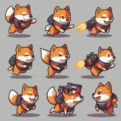 Pixel Shiba Inu Character Sprites