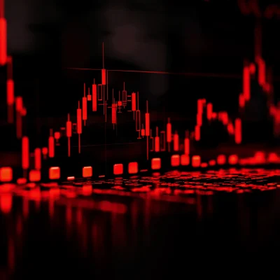 Neon Red Stock Market Candles