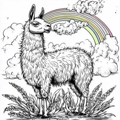 Llama with Rainbow