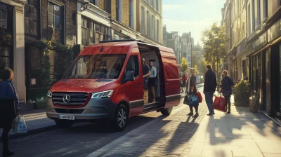 Red Mercedes Sprinter Van