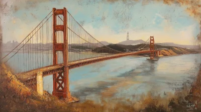 Golden Gate Bridge in Rustic Style