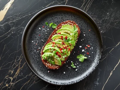 Avocado Toast on Ceramic Plate