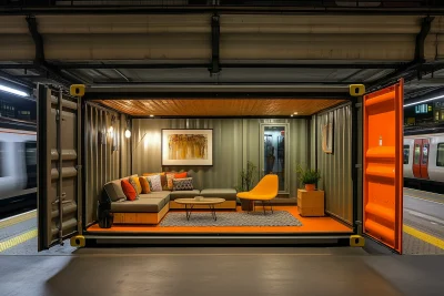 Homely Lounge in a Shipping Container